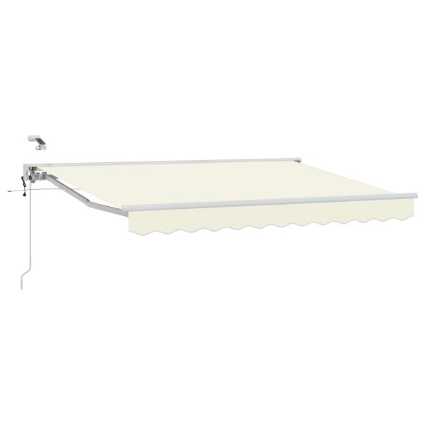 Elektrische ausziehbare Markise Creme und Weiß 3,5 x 2,5 m