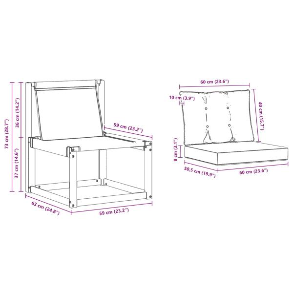 Outdoor-Sofa Massivholz Akazie Natur
