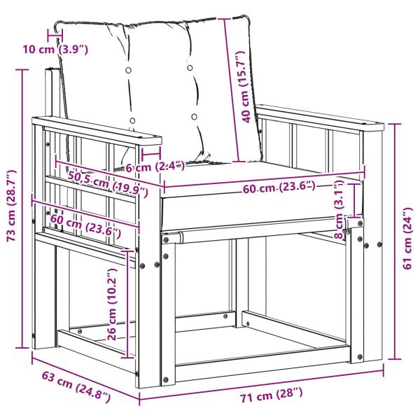 2 Stück Outdoor-Sofa Massivholz Akazie Natur