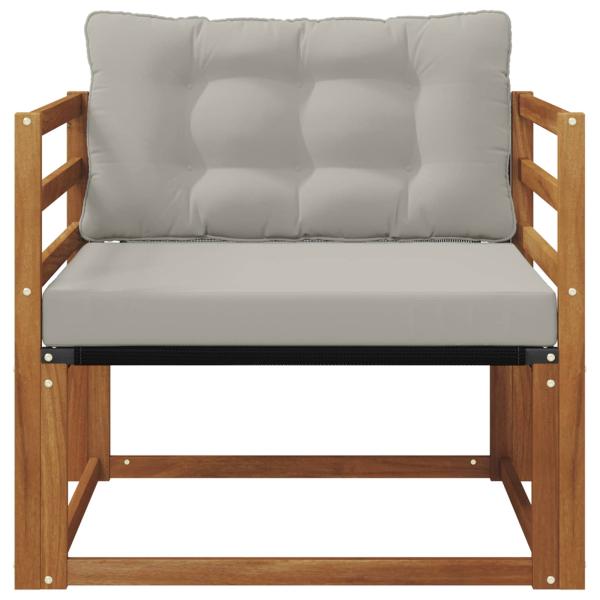 Outdoor-Sofagarnitur Massives Akazienholz und Textilene Natur
