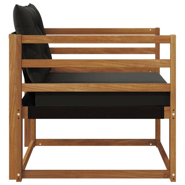 Outdoor-Sofagarnitur Massives Akazienholz und Textilene Natur