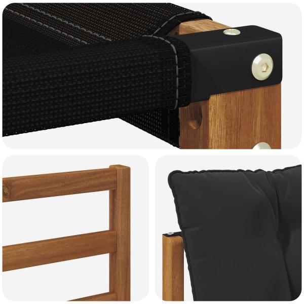 Outdoor-Sofagarnitur Massives Akazienholz und Textilene Natur