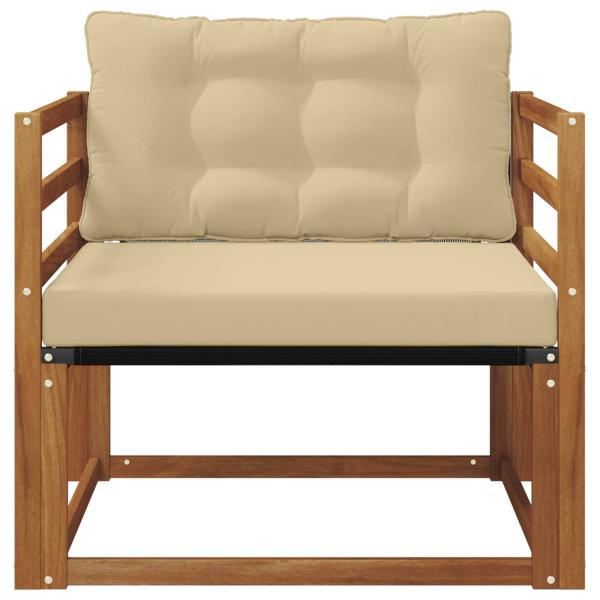 Outdoor-Sofagarnitur Massives Akazienholz und Textilene Natur