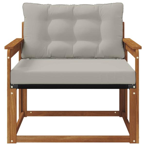 Outdoor-Sofagarnitur Massives Akazienholz und Textilene Natur
