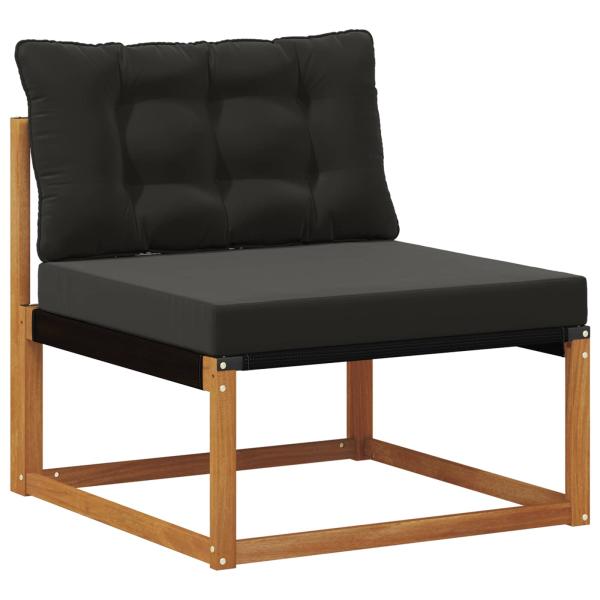 Outdoor-Sofagarnitur Massives Akazienholz und Textilene Natur