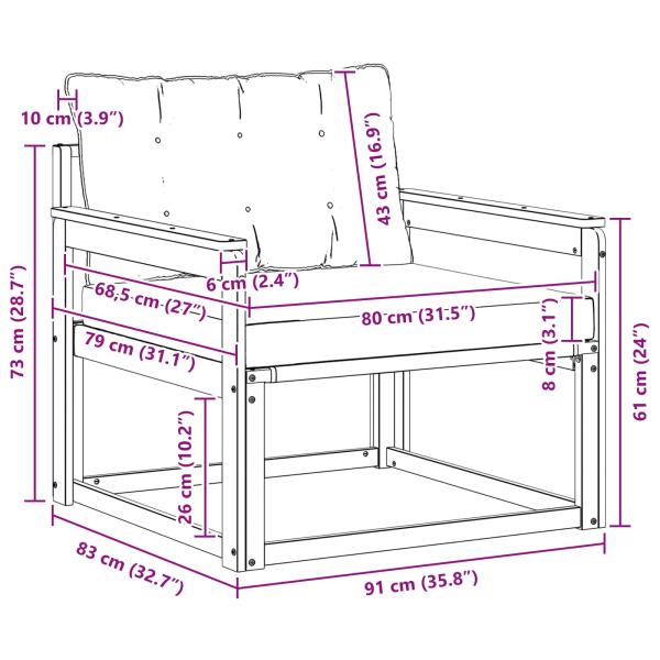 Outdoor-Sofagarnitur Massives Akazienholz und Textilene Natur