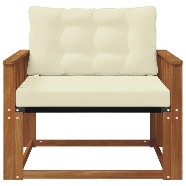 Outdoor-Sofagarnitur Massives Akazienholz und Textilene Natur