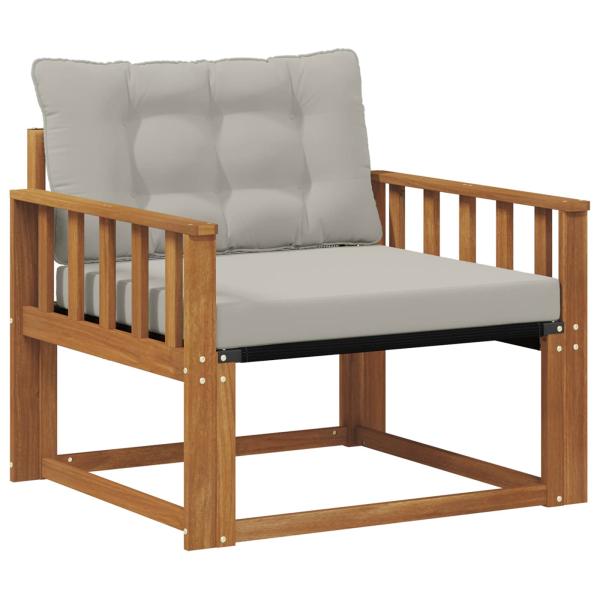 Outdoor-Sofagarnitur Massives Akazienholz und Textilene Natur
