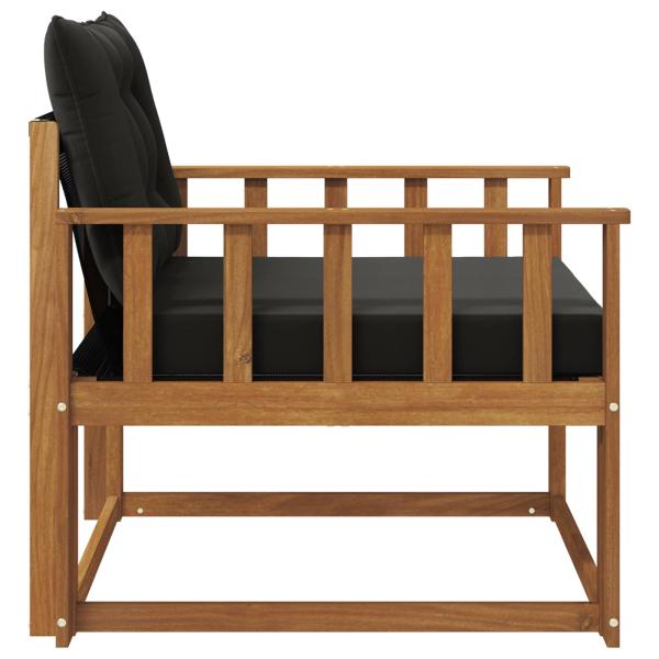 Outdoor-Sofagarnitur Massives Akazienholz und Textilene Natur