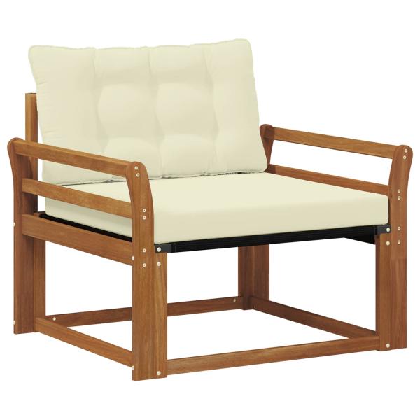 Outdoor-Sofagarnitur Massives Akazienholz und Textilene Natur