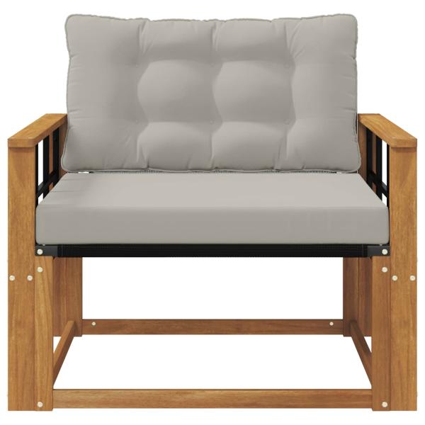 Outdoor-Sofagarnitur Massives Akazienholz und Textilene Natur