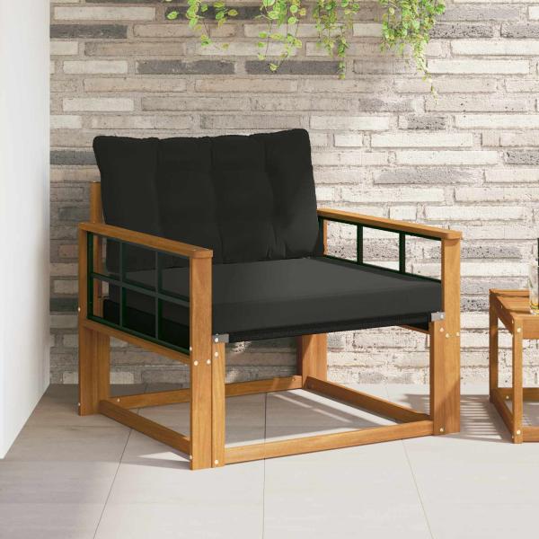 ARDEBO.de - Outdoor-Sofagarnitur Massives Akazienholz und Textilene Natur