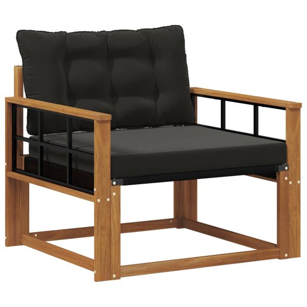 Outdoor-Sofagarnitur Massives Akazienholz und Textilene Natur