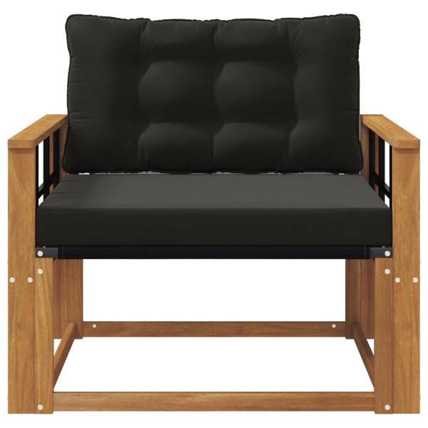 Outdoor-Sofagarnitur Massives Akazienholz und Textilene Natur