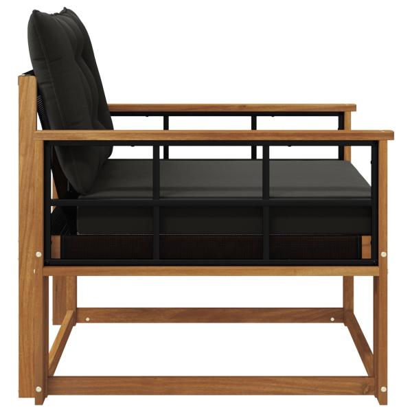Outdoor-Sofagarnitur Massives Akazienholz und Textilene Natur