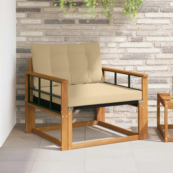 ARDEBO.de - Outdoor-Sofagarnitur Massives Akazienholz und Textilene Natur