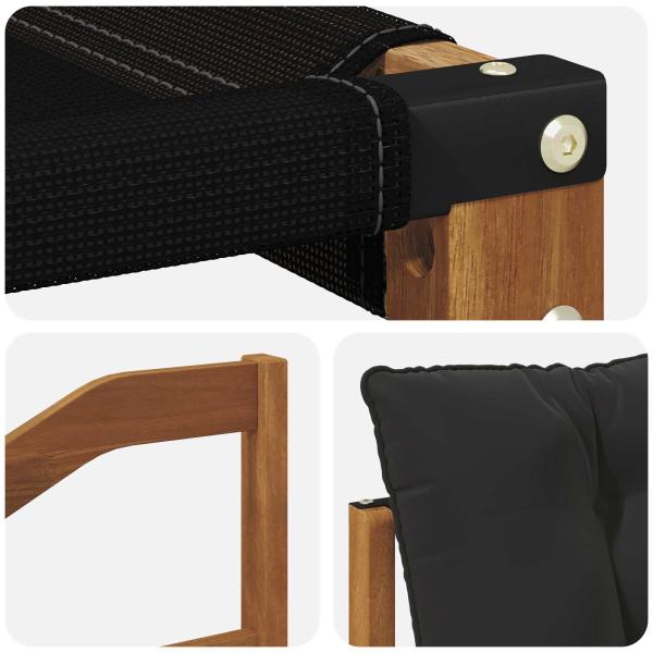 Outdoor-Sofagarnitur Massives Akazienholz und Textilene Natur