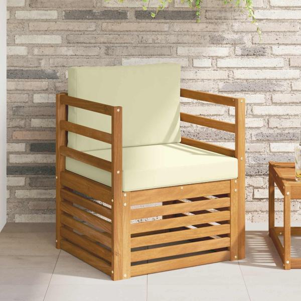 ARDEBO.de - Outdoor-Sofa Massives Akazienholz und Polyester Natur
