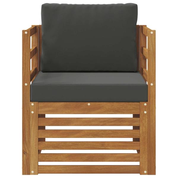 Outdoor-Sofa Massives Akazienholz und Polyester Natur