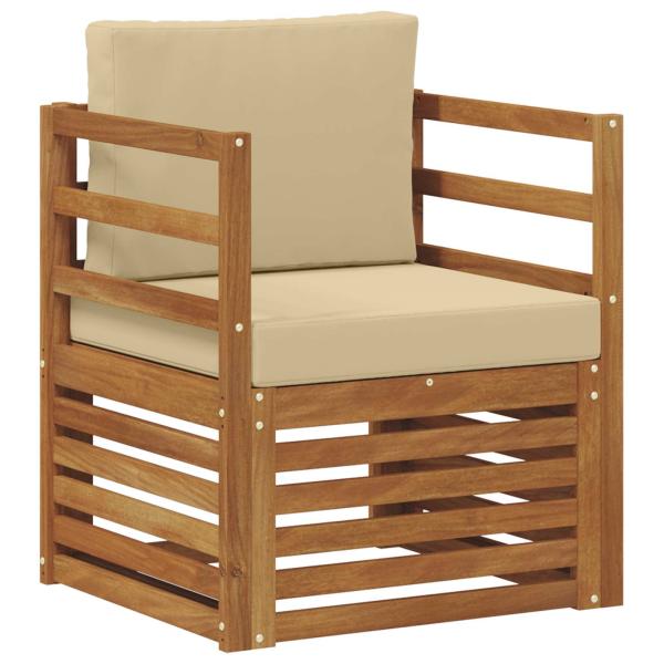 Outdoor-Sofagarnitur Massives Akazienholz und Polyester