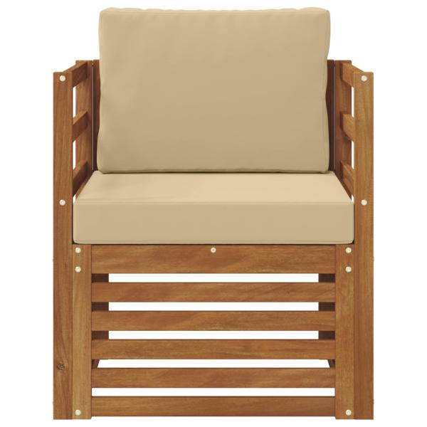 Outdoor-Sofagarnitur Massives Akazienholz und Polyester