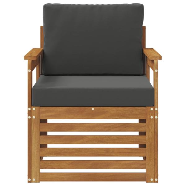 Outdoor-Sofa Massives Akazienholz und Polyester Natur