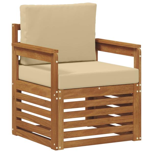 Outdoor-Sofagarnitur Massives Akazienholz und Polyester