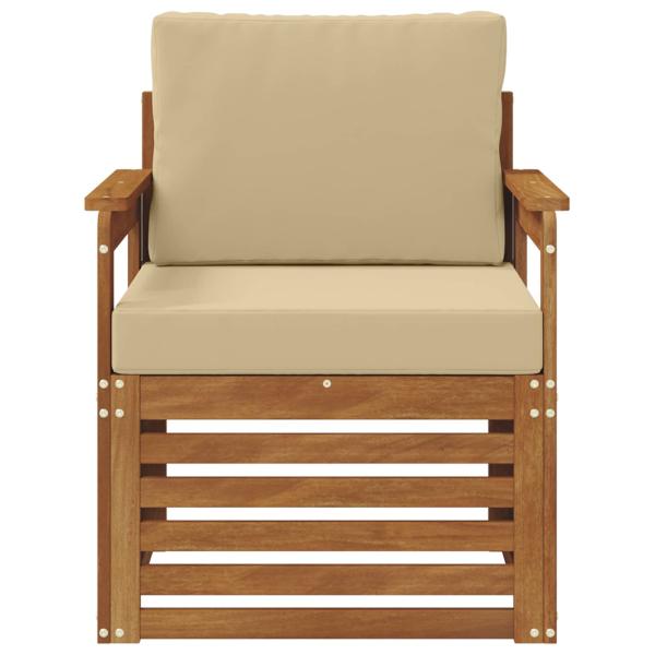 Outdoor-Sofagarnitur Massives Akazienholz und Polyester