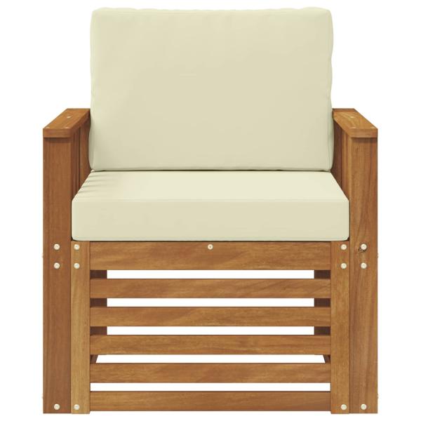 Outdoor-Sofa Massives Akazienholz und Polyester Natur