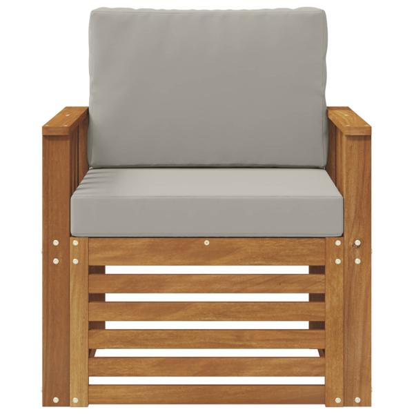 Outdoor-Sofa Massives Akazienholz und Polyester Natur