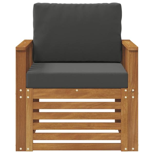 Outdoor-Sofa Massives Akazienholz und Polyester Natur