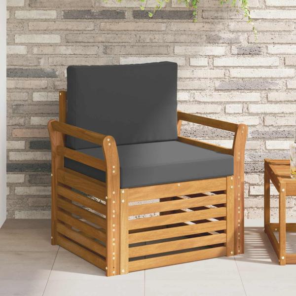 ARDEBO.de - Outdoor-Sofa Massives Akazienholz und Polyester Natur