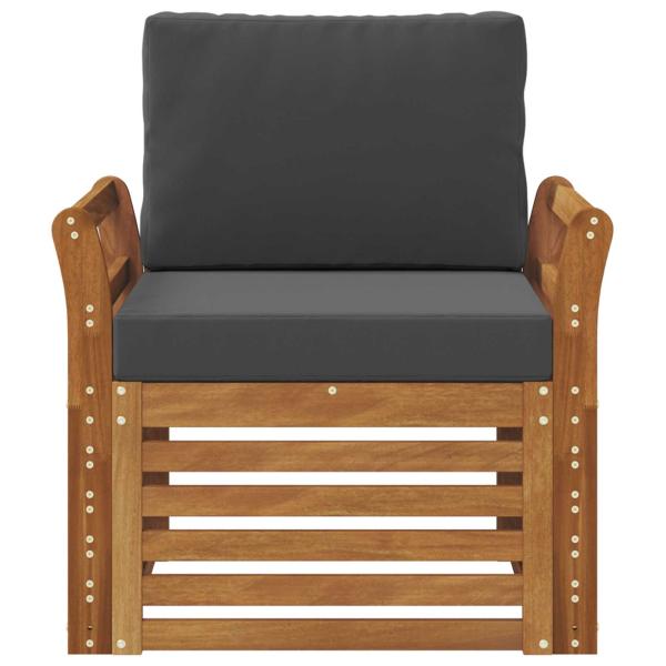 Outdoor-Sofa Massives Akazienholz und Polyester Natur