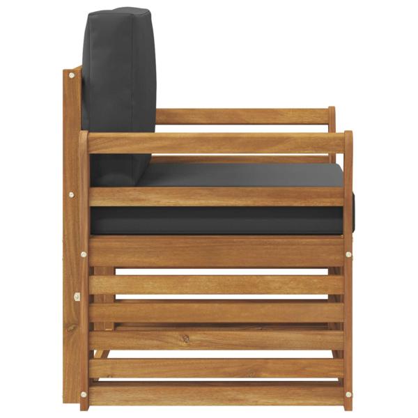 Outdoor-Sofa Massives Akazienholz und Polyester Natur