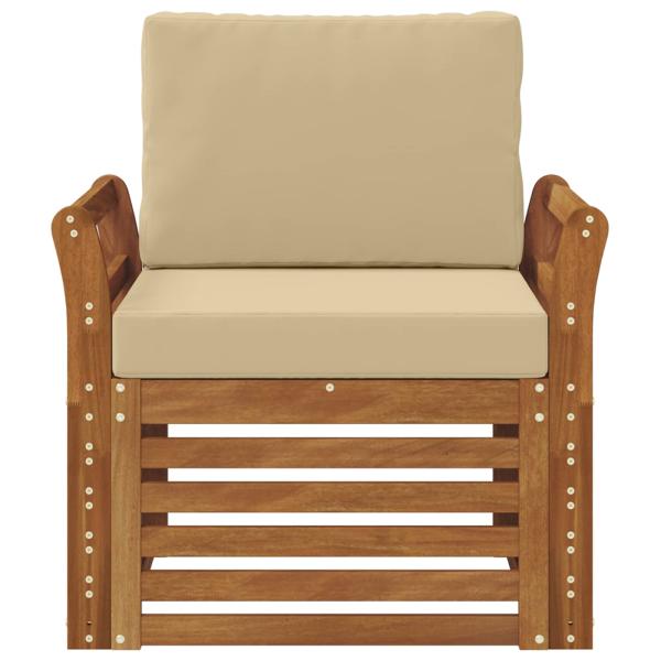 Outdoor-Sofagarnitur Massives Akazienholz und Polyester