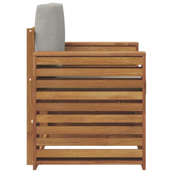 Outdoor-Sofa Massives Akazienholz und Polyester Natur