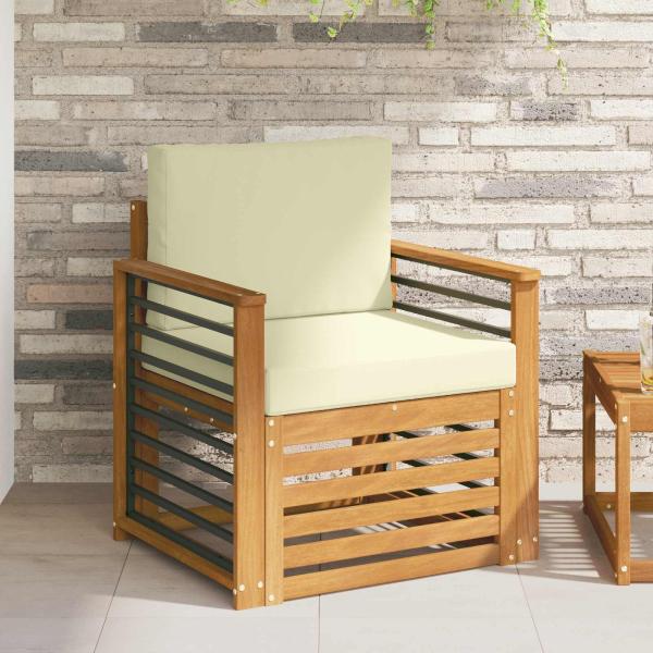 ARDEBO.de - Outdoor-Sofa Massives Akazienholz und Polyester Natur