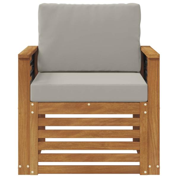 Outdoor-Sofa Massives Akazienholz und Polyester Natur