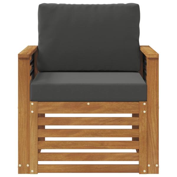 Outdoor-Sofa Massives Akazienholz und Polyester Natur