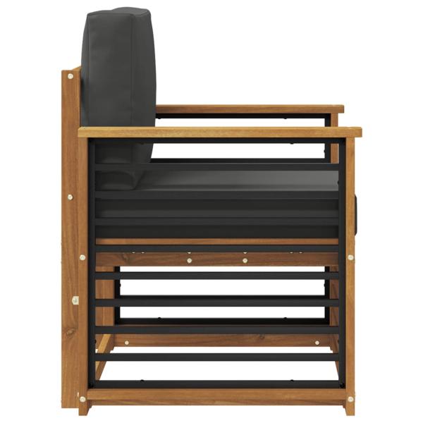 Outdoor-Sofa Massives Akazienholz und Polyester Natur