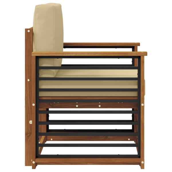 Outdoor-Sofagarnitur Massives Akazienholz und Polyester