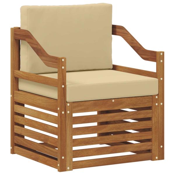 Outdoor-Sofagarnitur Massives Akazienholz und Polyester