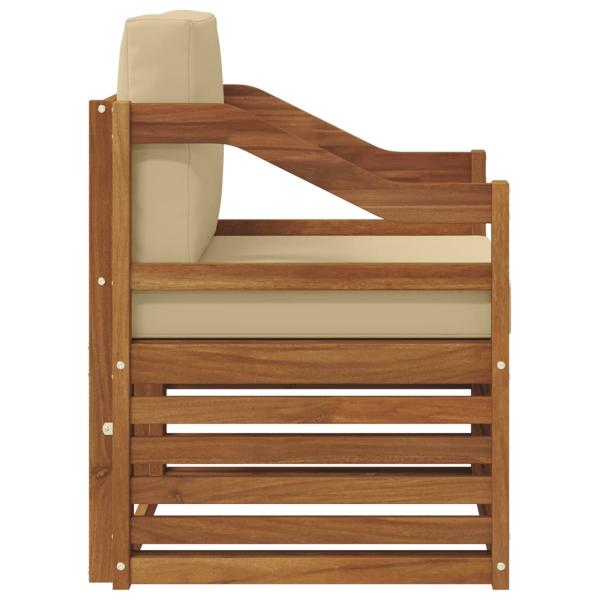 Outdoor-Sofagarnitur Massives Akazienholz und Polyester