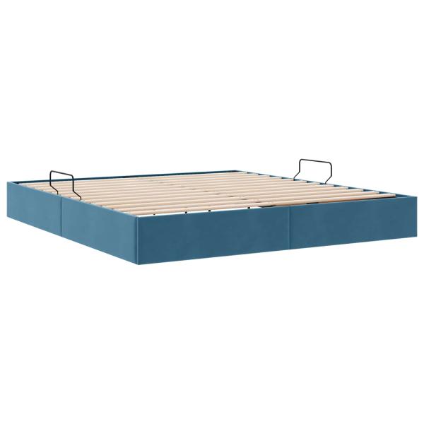 Ottoman Bettgestell Dunkelblau 160 x 200 cm Samt