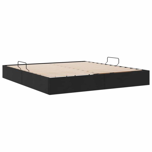 Ottoman Bettgestell mit Speicher Schwarz 180 x 200 cm Samt