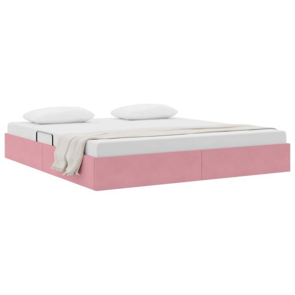 Ottoman Bettgestell Rosa 180 x 200 cm Samt