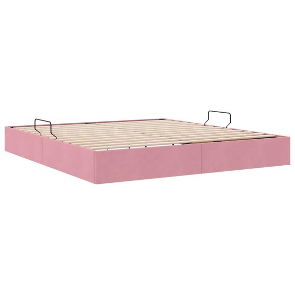Ottoman Bettgestell Rosa 180 x 200 cm Samt