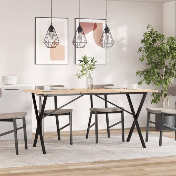 Esstisch-Gestell in X-Form 140x60x73 cm Stahl