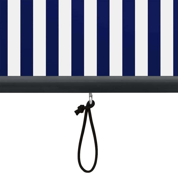 Rollo Blau und Weiß 180 x 250 cm Stoff und Aluminium