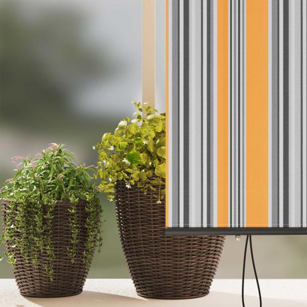 Rollo Gelb und Blau 180 x 250 cm Stoff und Aluminium